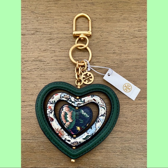 Tory Burch Accessories - Tory Burch Heart Spinner Key Fob NWT